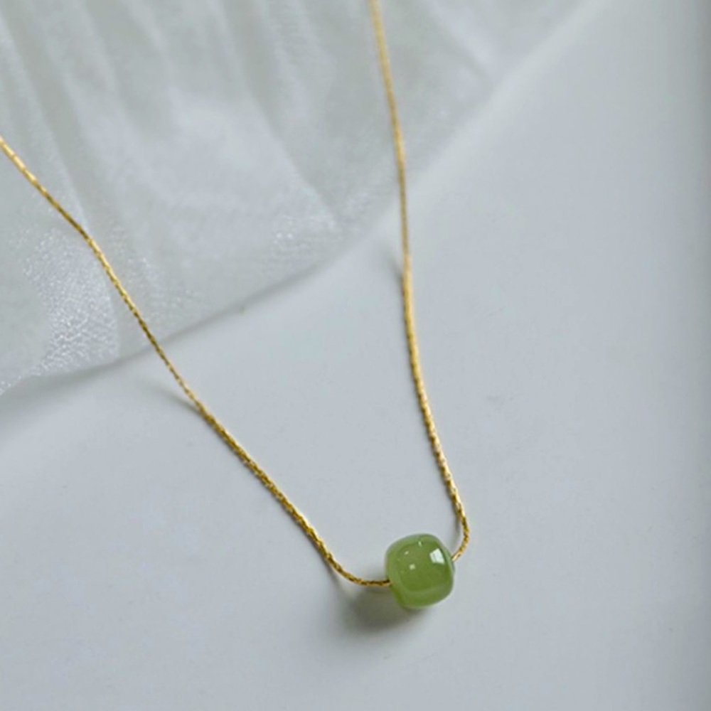 Genuine Jade 14k plated Gold necklace